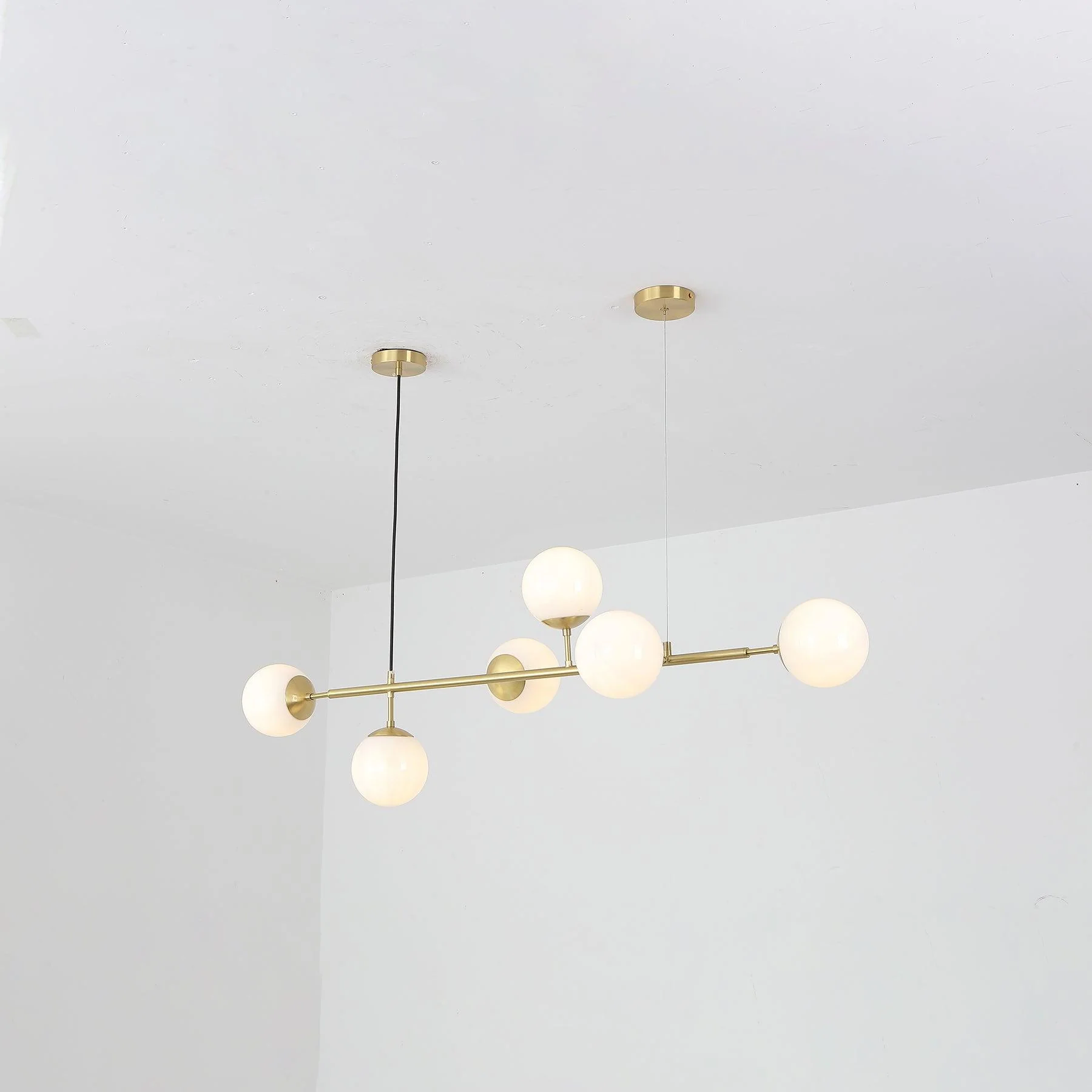 Люстра Orb - 120см х 45см, черный, янтарь