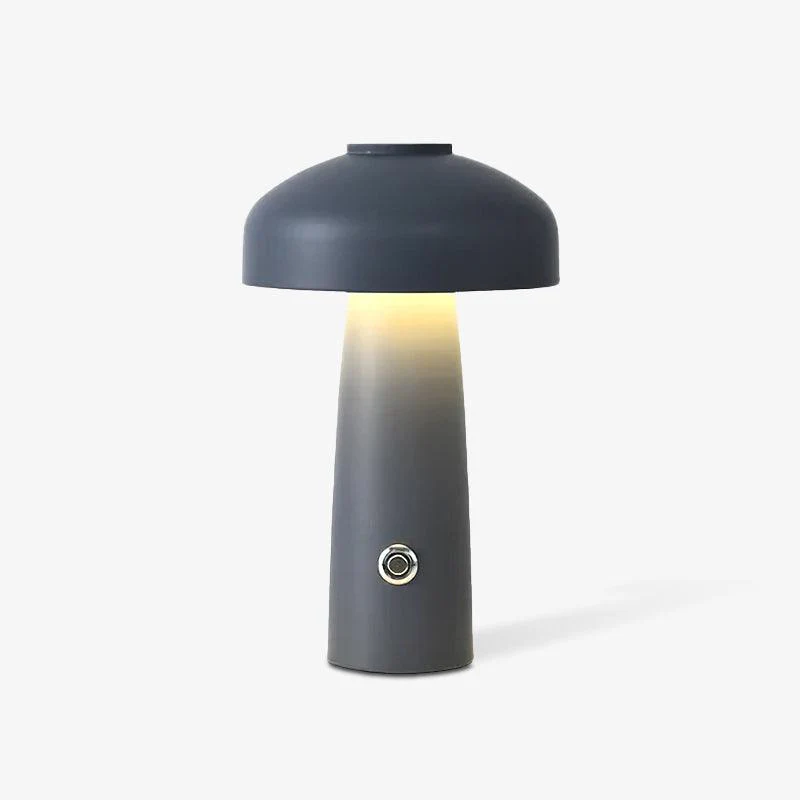 Настольный светильник Leon Mushroom - ∅15см x 25см, серый, сенсорный выключатель