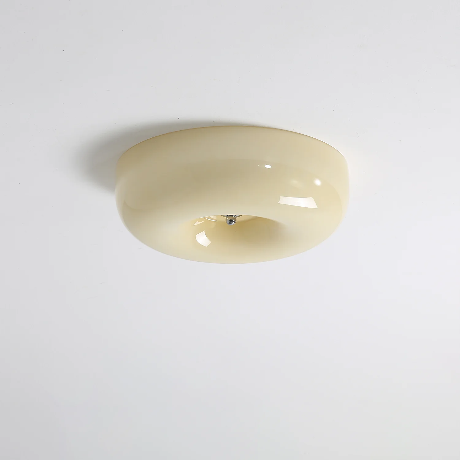 Потолочный светильник Swirl Glass - ∅46см x 10см, кофе, хром, теплый свет
