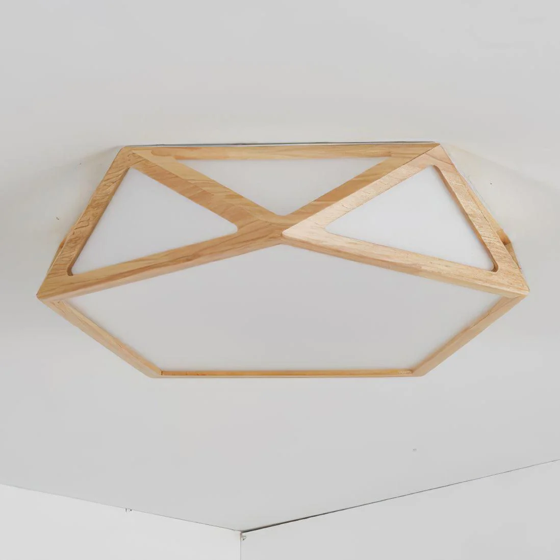Потолочный светильник Diamond Wooden - ∅52см х 10см, дерево, 3000-6500К