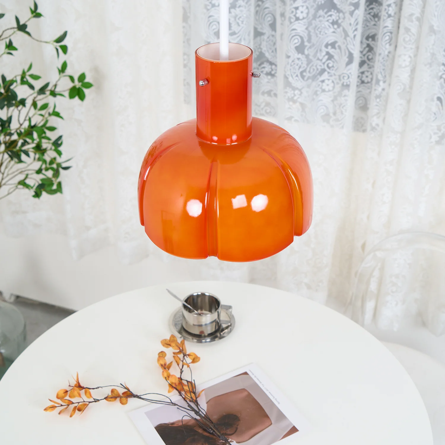Подвесной светильник Lumina Petal Glass - ∅26см x 40см, коричневый