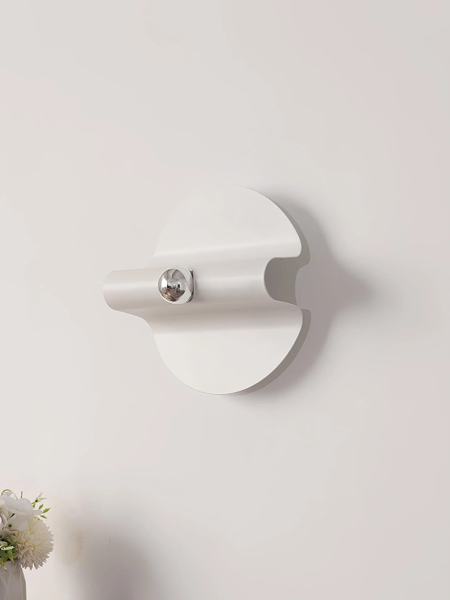 Space Wall Lamp - L 9.4″ x W 6.7″ x H 8.3″ Set of 2 / White & Chrome