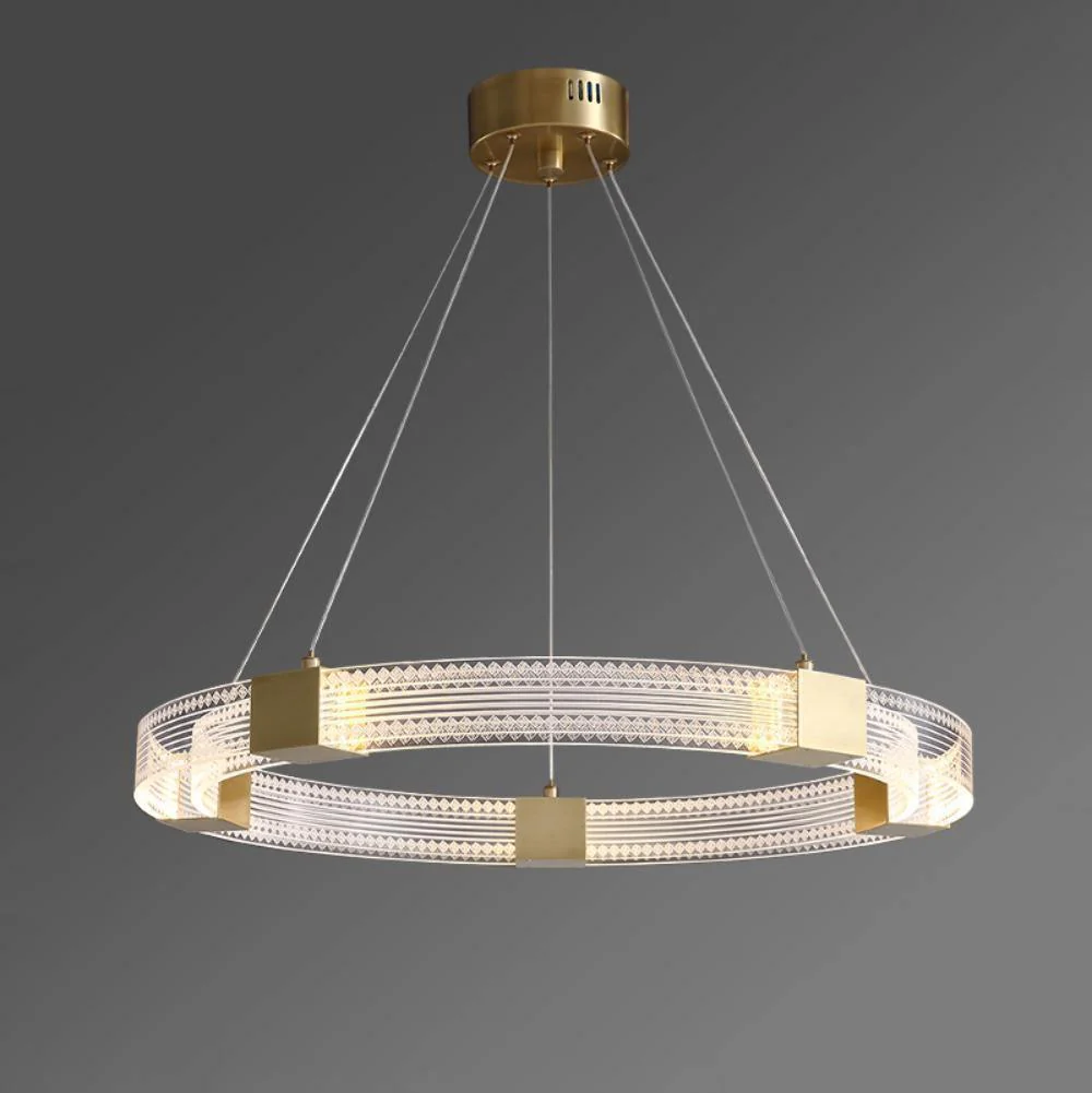 Люстра Parallel Ring LED - ∅65см + ∅80см x 150см, теплый свет