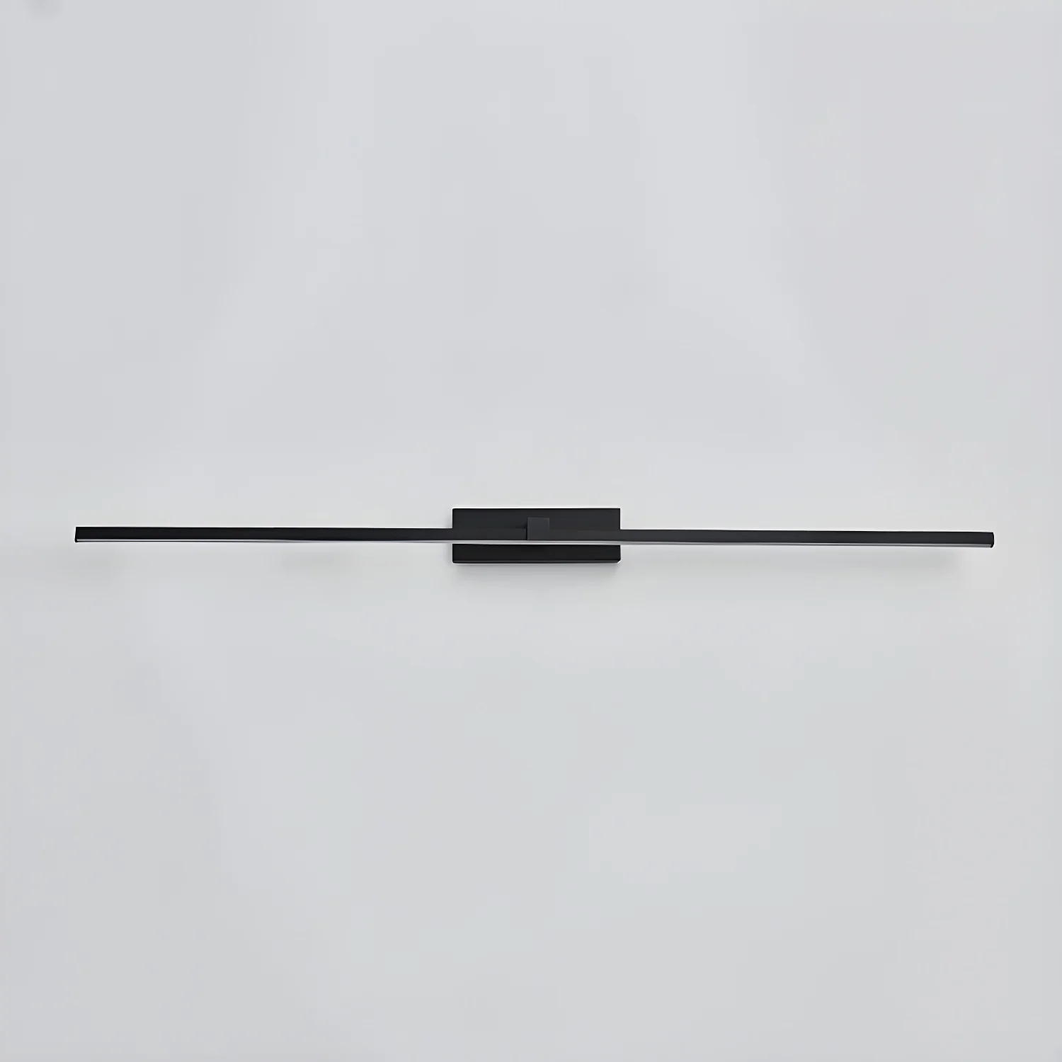 Metal Linear Mirror Wall Light - ∅ 23.6″ x H 3.1″ / Black & Warm Light / Set Of 2