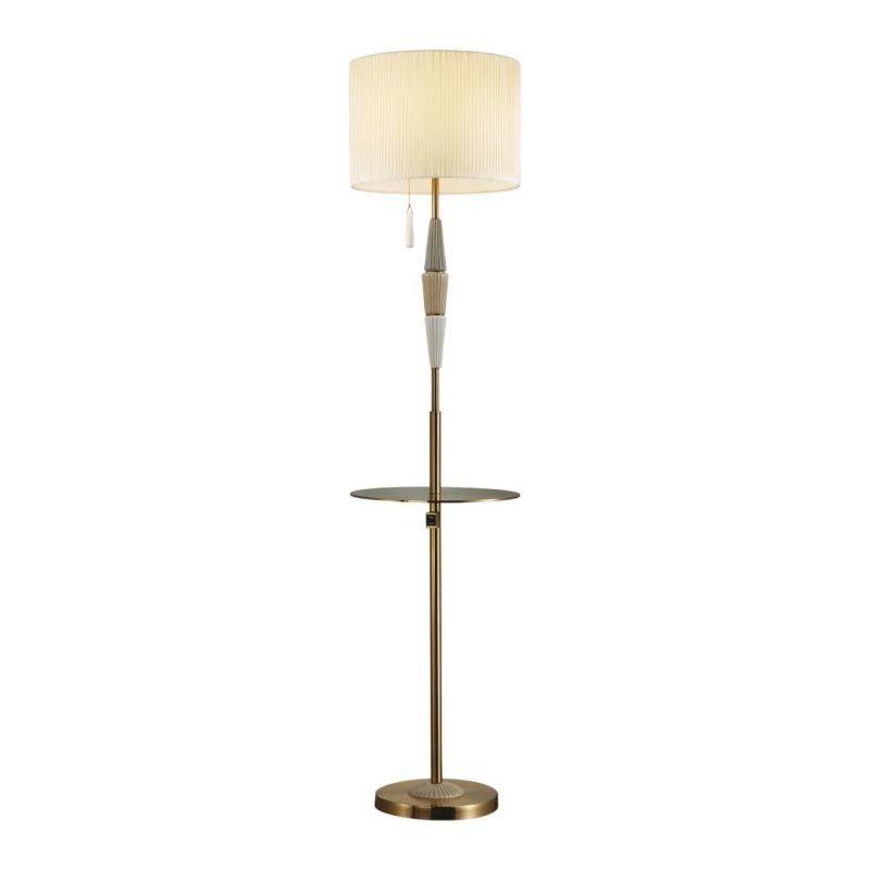 Торшер Odeon Light CLASSIC ODL_EX24 77 LATTE бронзовый/светло-коричневый/кремовый/металл/керамика/ткань E27 1*60W  5403/1F
