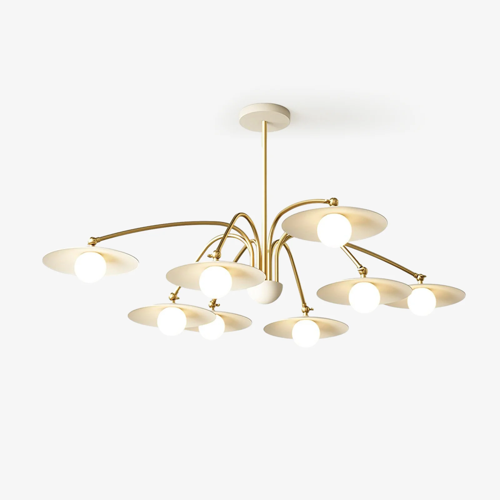 Люстра Champignon - 6 плафонов ∅110см x 28см, золотой, белый