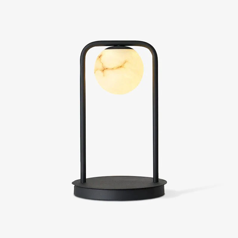 Rebirth Table Lamp - Dia 7.9″ x H 14.9″ / ∅ 20cm x H 38cm / Black & White Alabaster / US plug