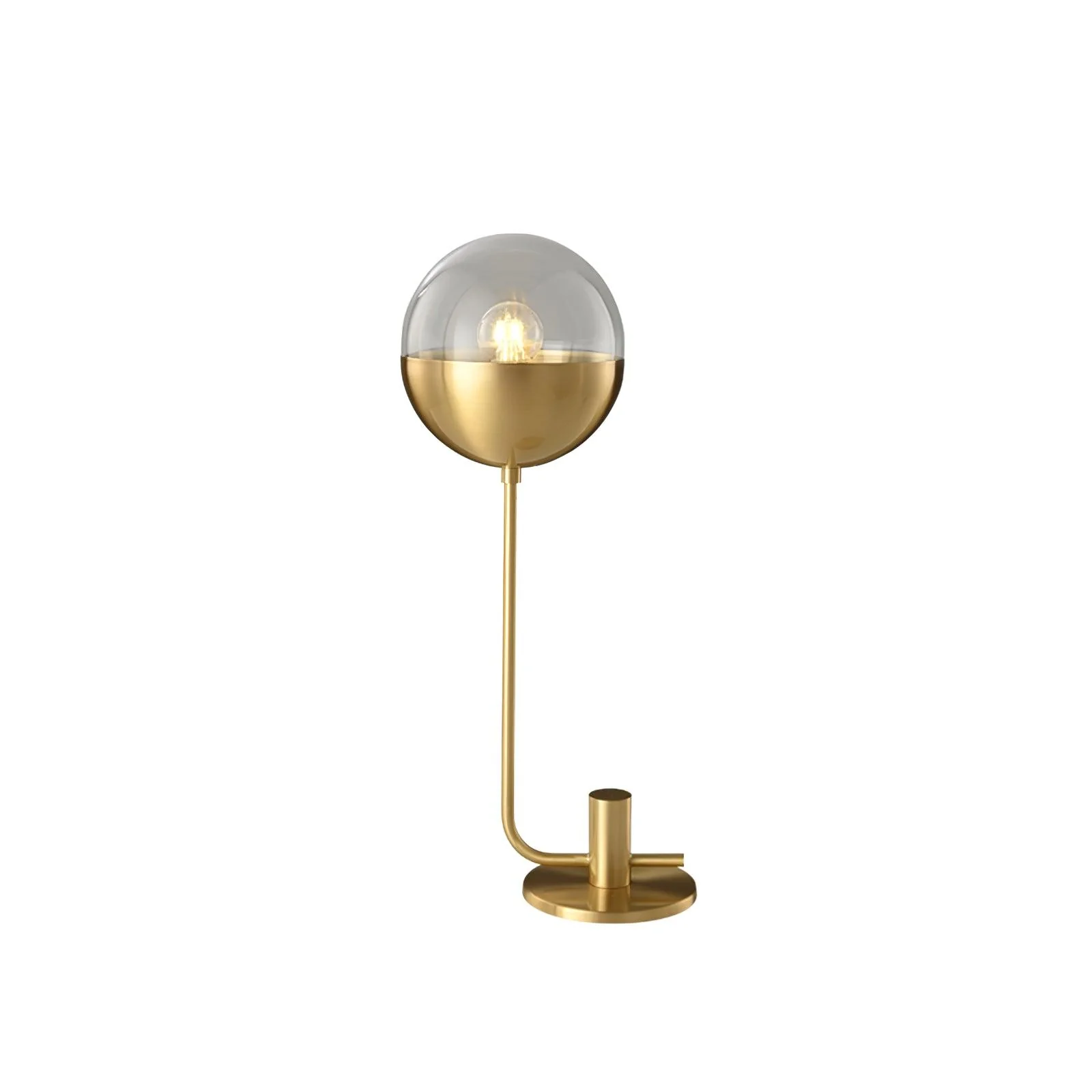 Brass Globular Table Lamp - ∅ 8.3″ x H 17.7″/ Dia 21cm x H 45cm / Black / US plug