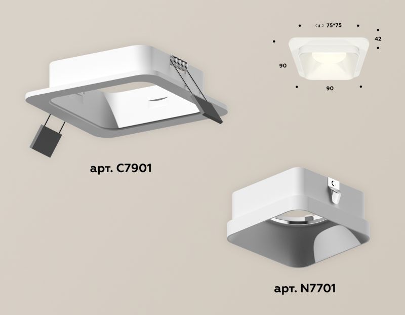 Комплект встраиваемого светильника Ambrella Techno XC7901001
