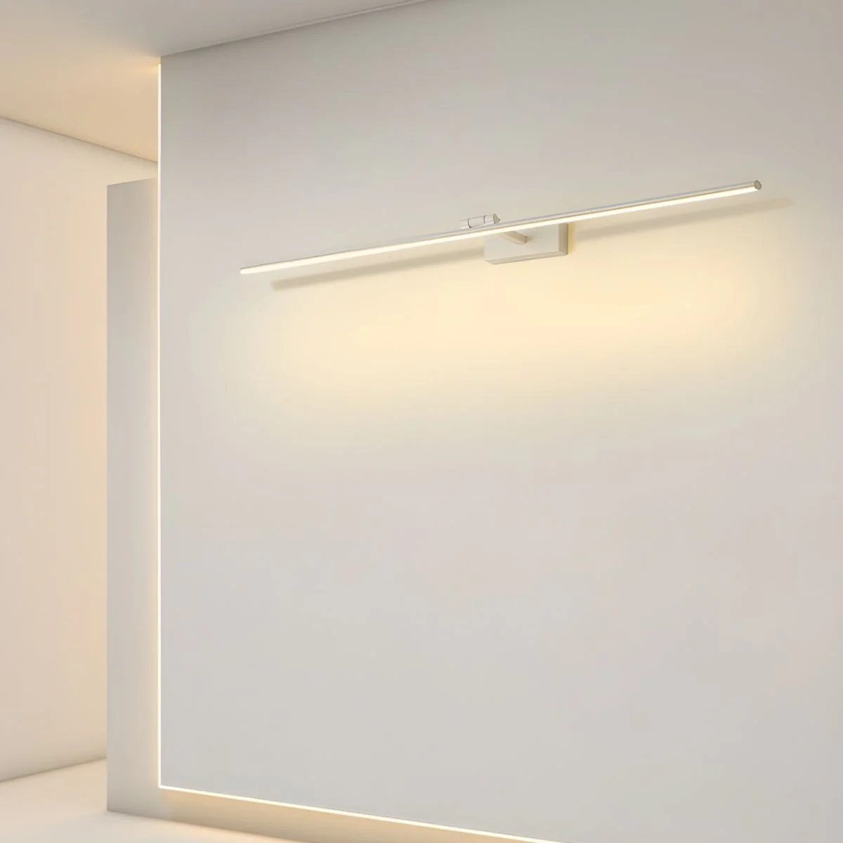 Настенный светильник Linear Bathroom - ∅80см x 6см, черный, теплый свет