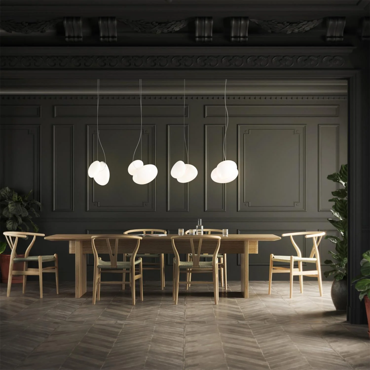 Подвесной светильник модель Translucent Frosted Glass - модель 11, ∅30см x 30см, белый, белый, теплый свет