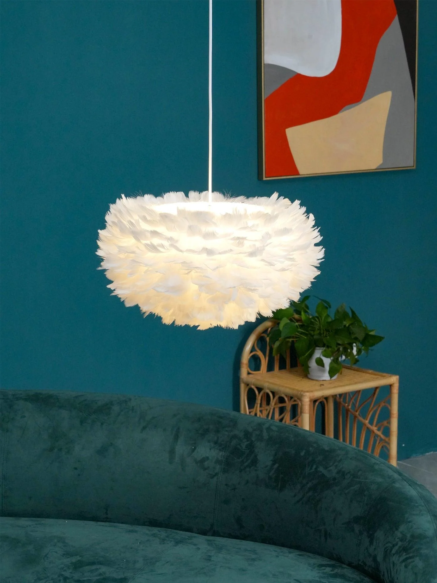 Подвесной светильник Goose Feathers - ∅60см x 35см, белый