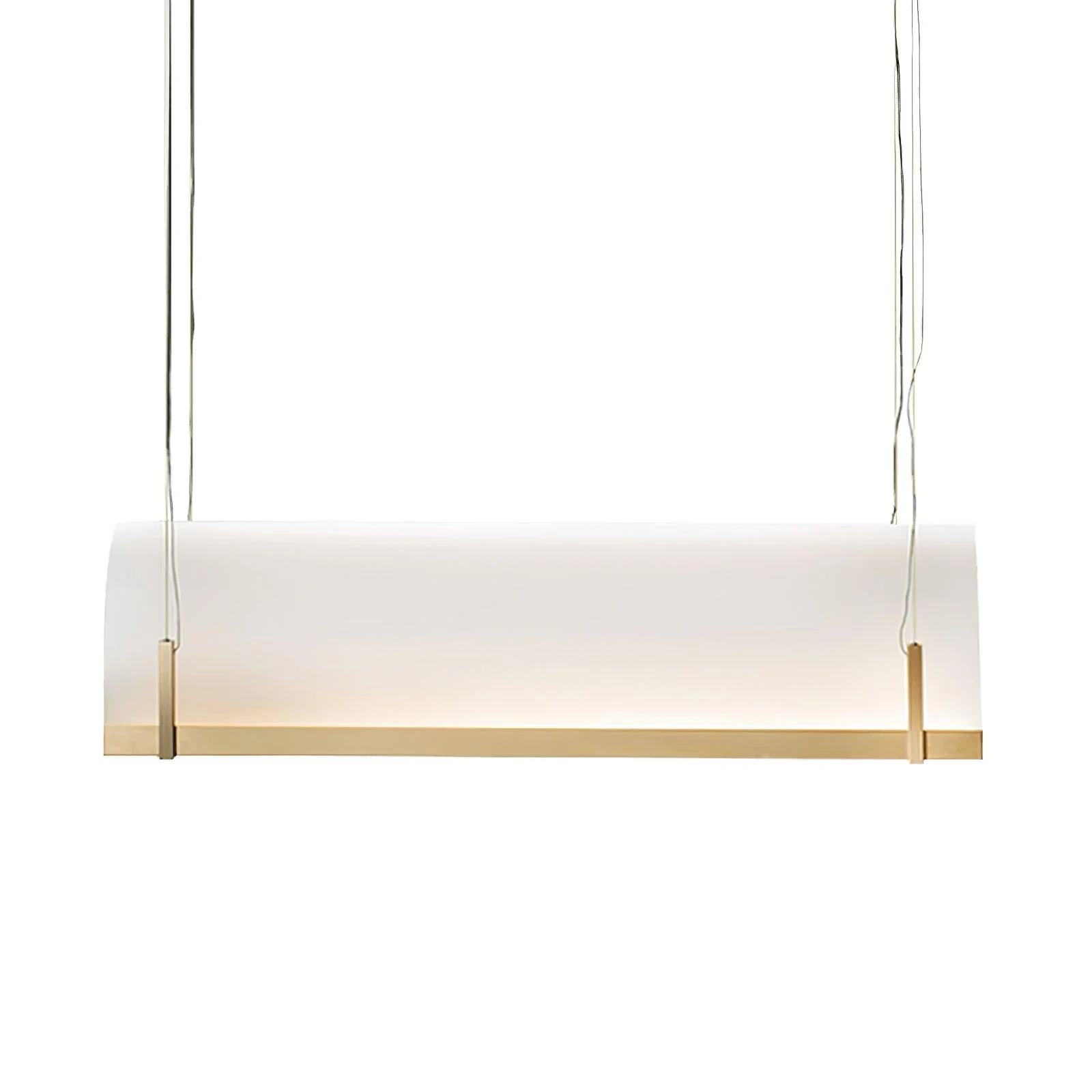 Люстра Round Arched - 100см x 20см x 28см, золотой, матовый белый, теплый свет
