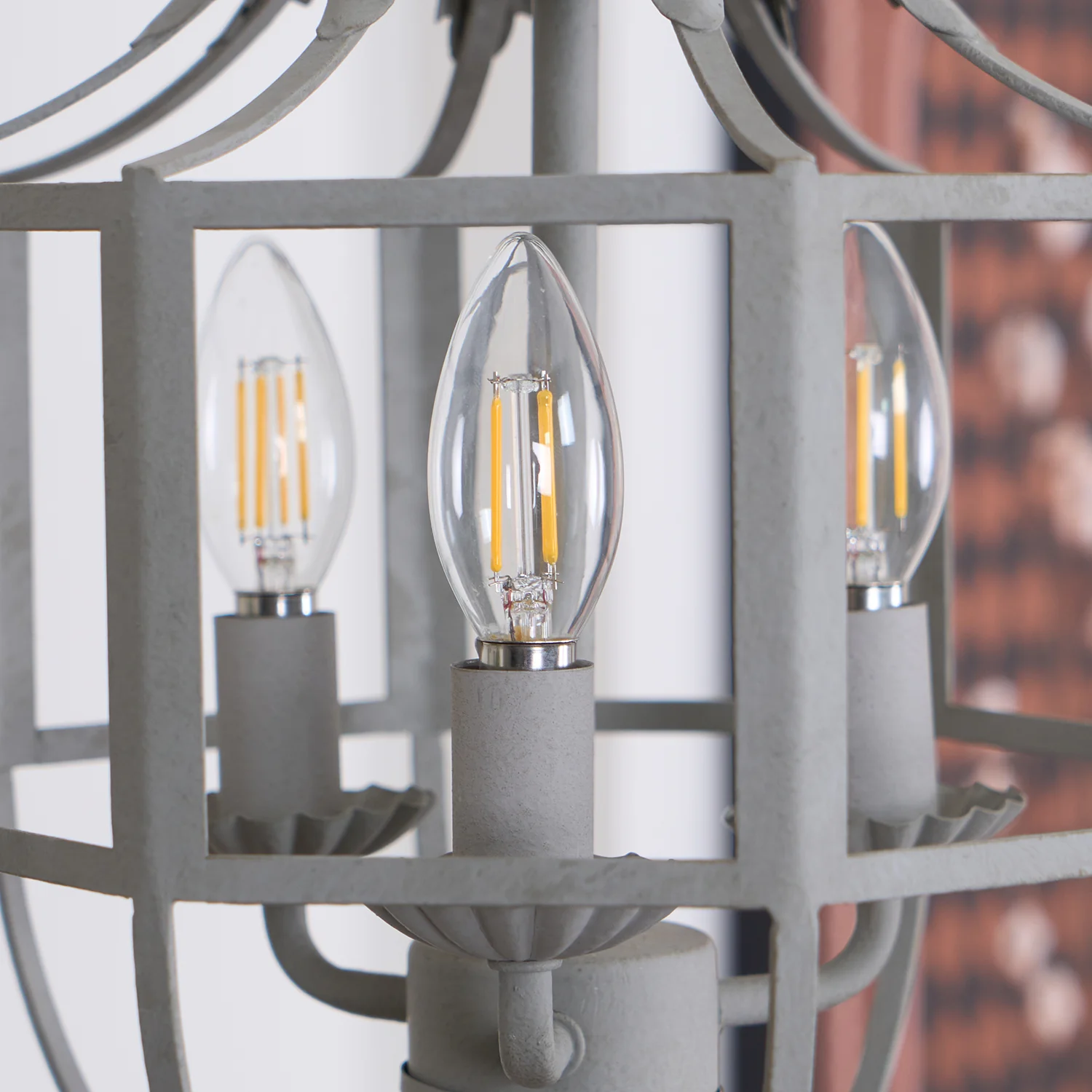 Люстра Lustre Retro Cage - ∅28см x 45см, серый