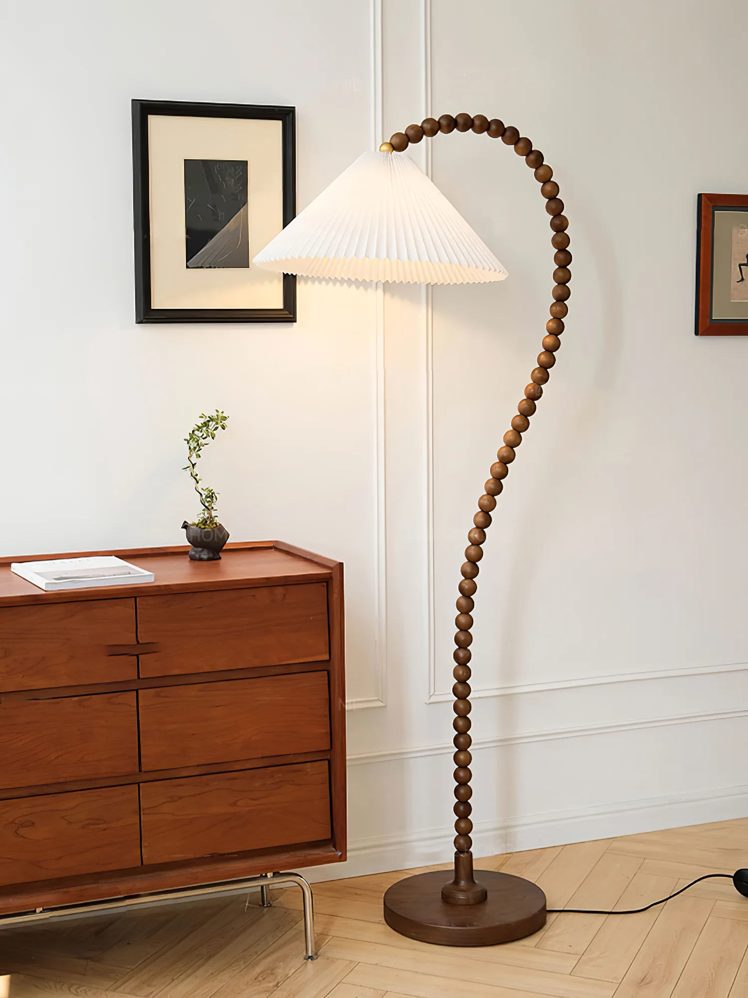 Торшер Wooden Bead - модель A ∅50см x 170см, орех
