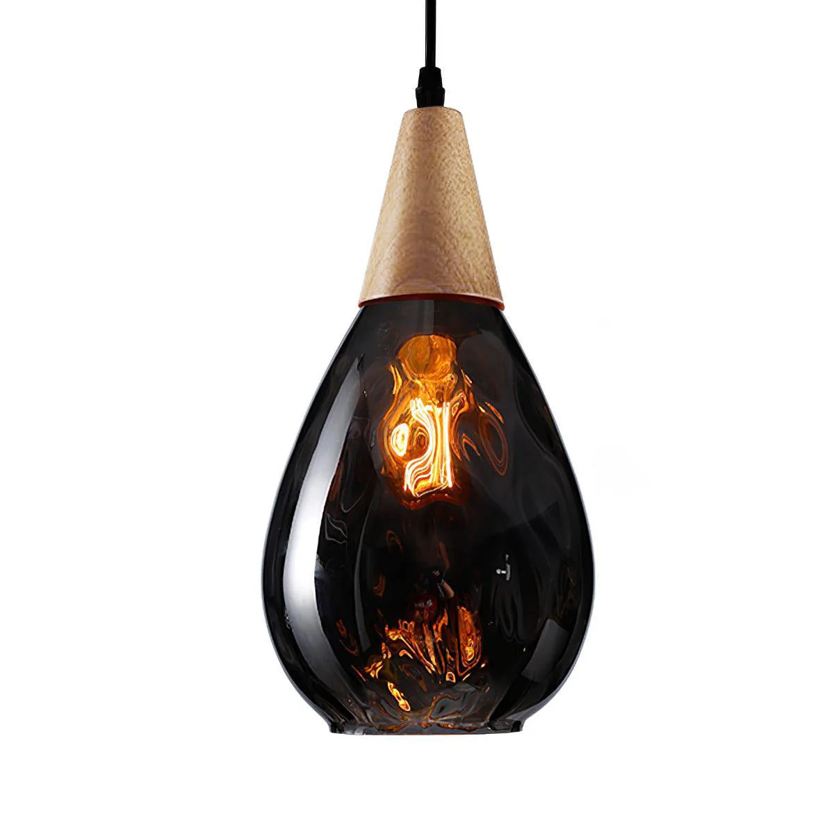 Подвесной светильник Besnier Glass - ∅20см x 23см, черный