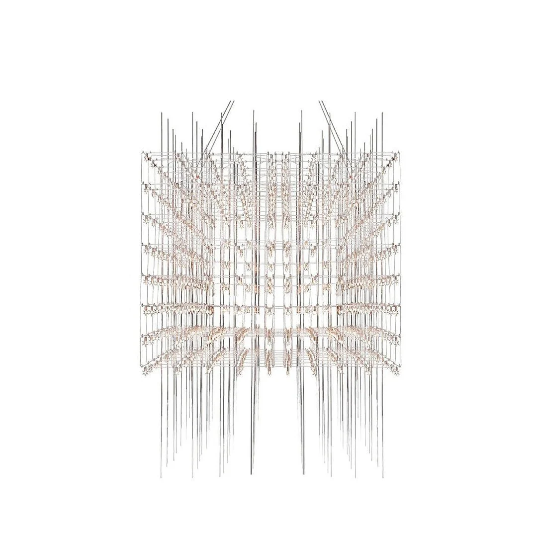Подвесной светильник Cosmic Cube - 120см х 60см x 40см, хром, теплый свет
