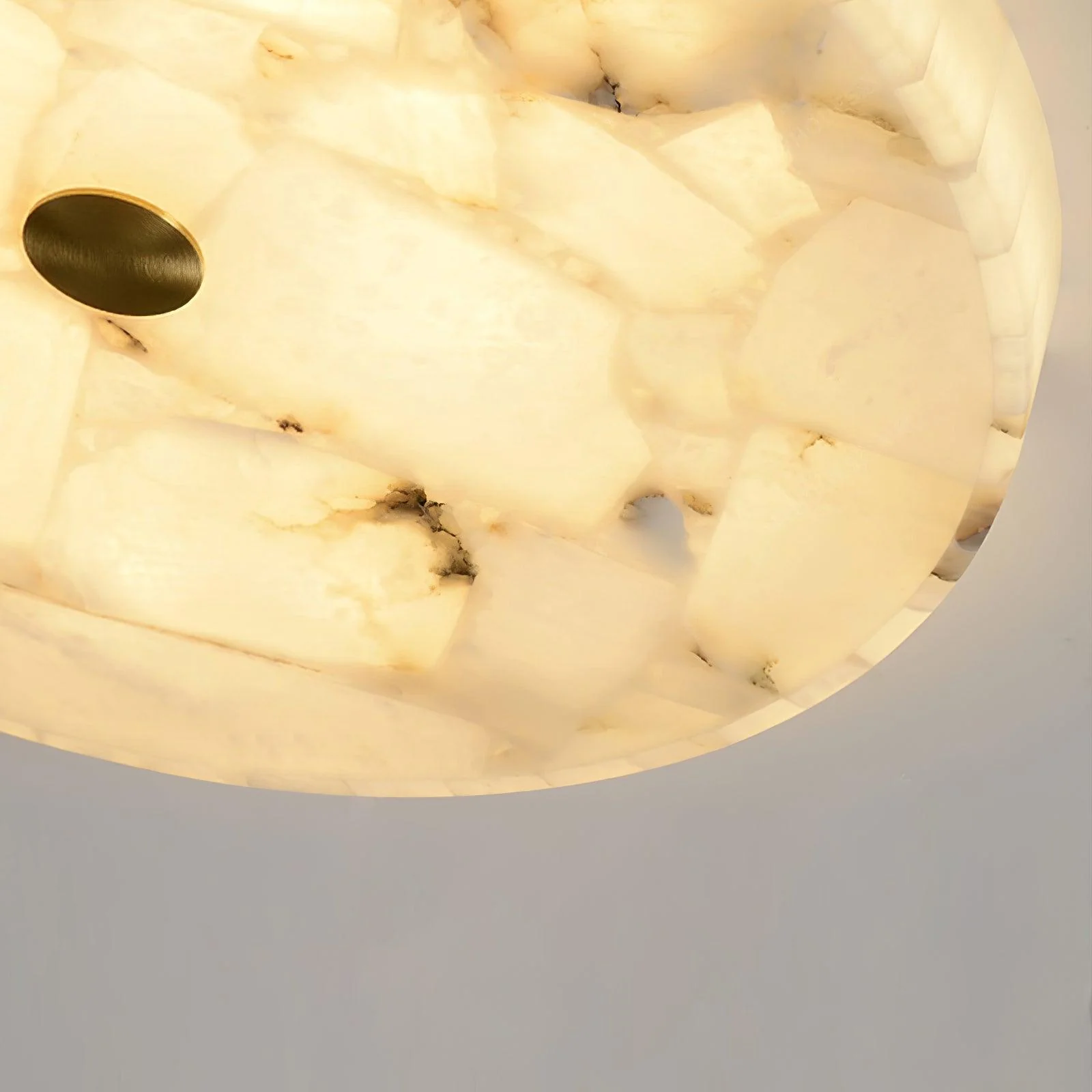 Потолочный светильник Round Alabaster - ∅60см x 5см, белый, золотой, холодный свет