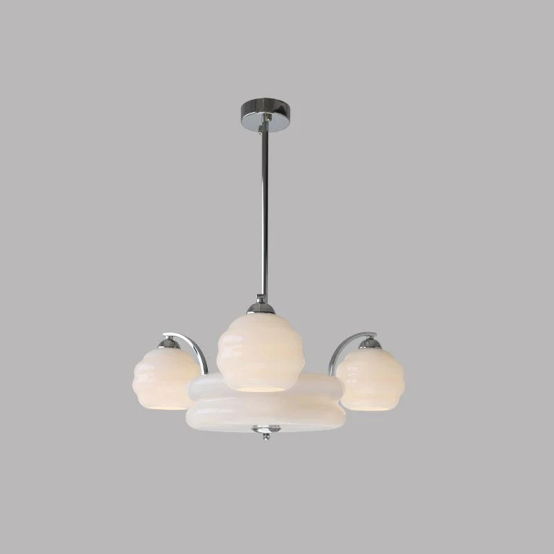 Люстра Art Deco Vintage - 3+1 плафона ∅62см x 28см, золотой, белый