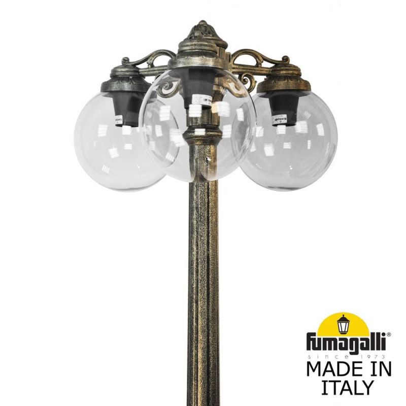 Садово-парковый фонарь Fumagalli GLOBE 250 бронза, дымчатый G25.157.S30.BZF1RDN