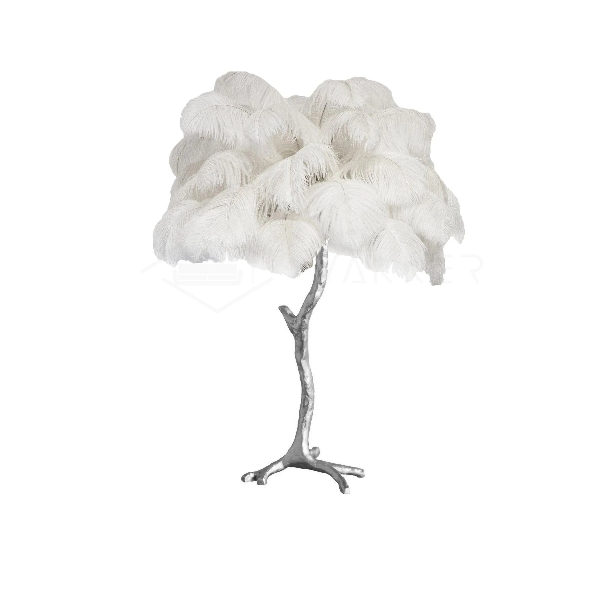 Настольный светильник Ostrich Feather - серебряный, темно-розовый