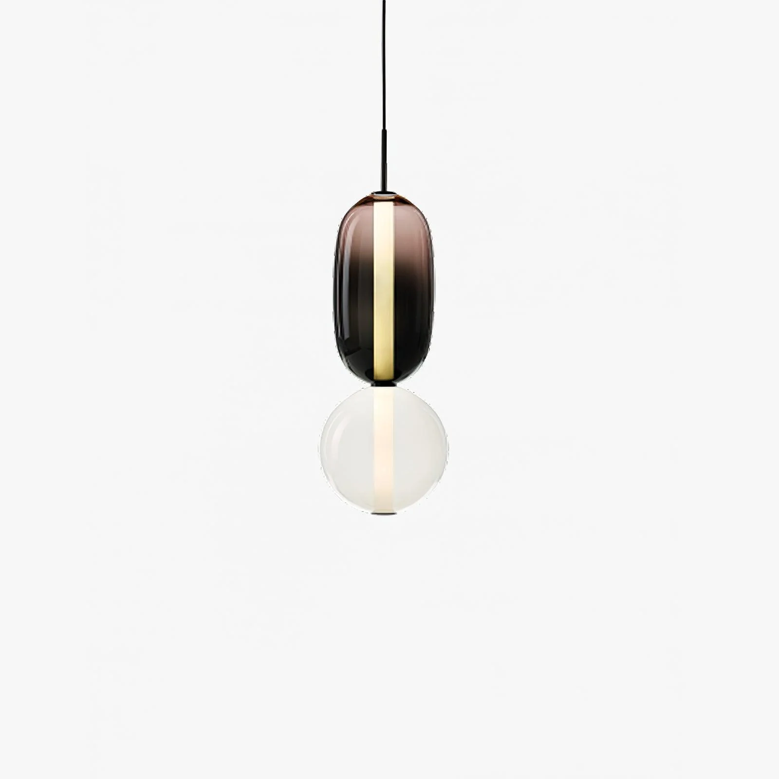 Подвесной светильник Candied Glass - модель B, ∅16см x 55см, зеленый, теплый свет, диммер