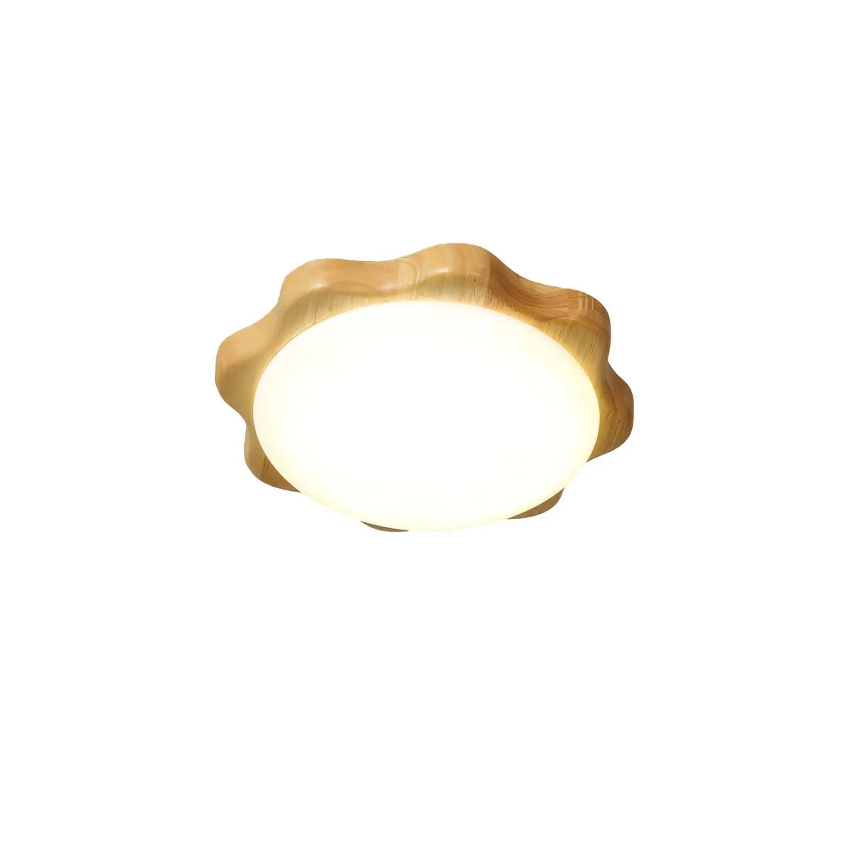 Потолочный светильник Drum Wood - круг, ∅40см x 10см, дерево, 3000-6500К