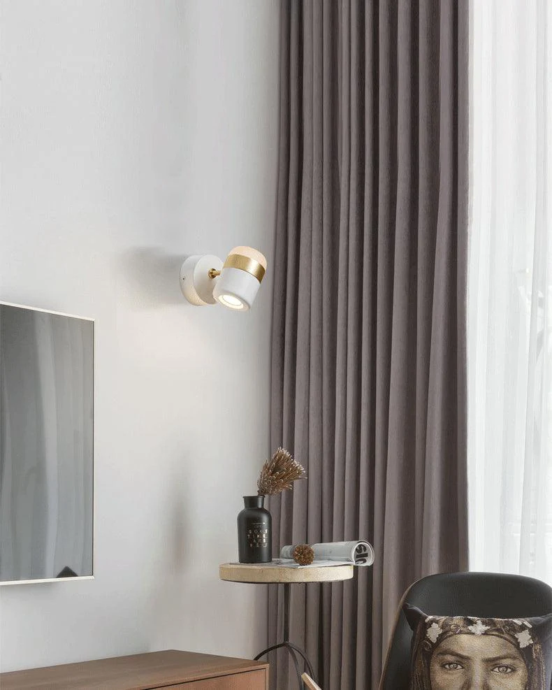 Настенный светильник Adjustable Glass - ∅12см x 17см, черный, холодный свет