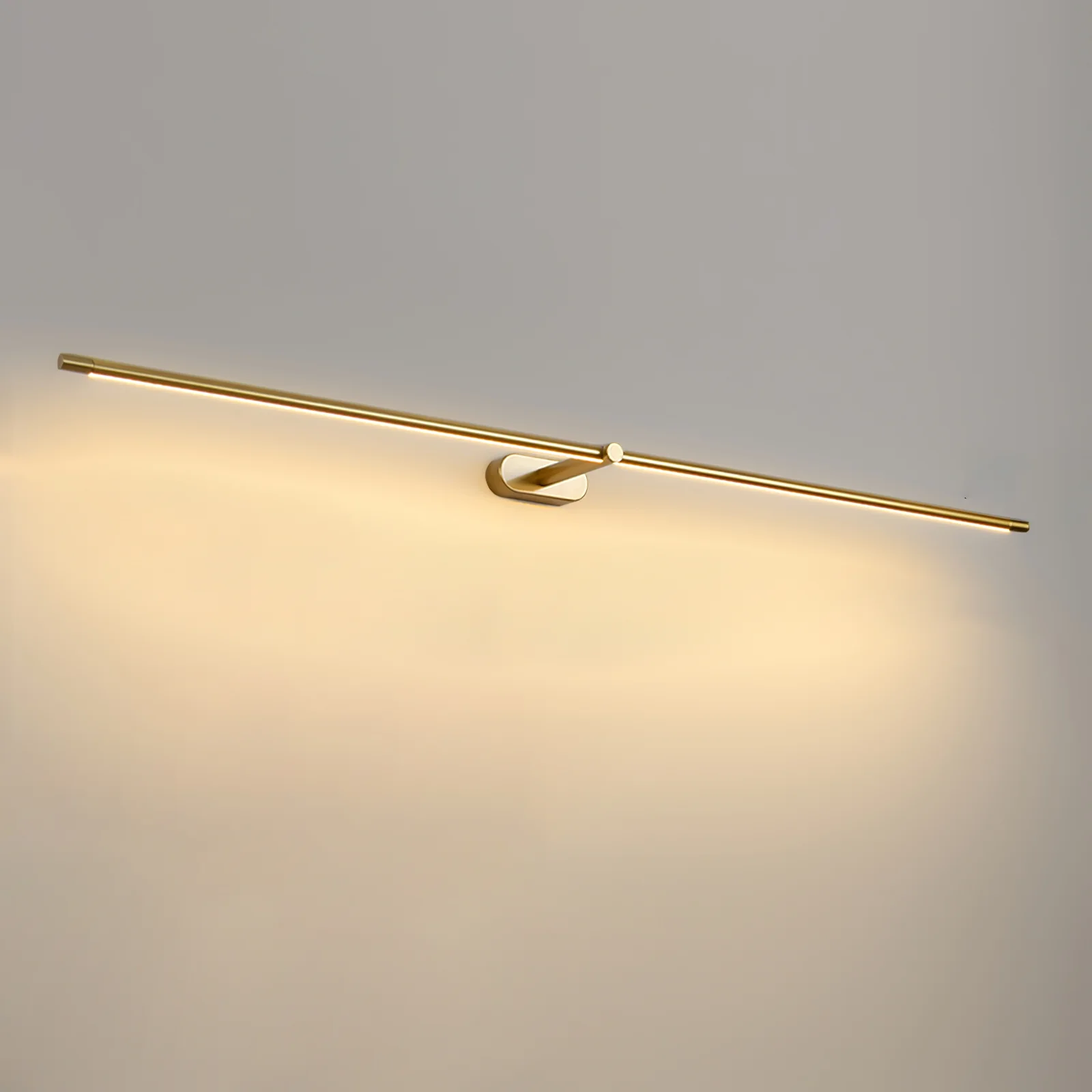 Настенный светильник Minimalist Linear - ∅69см x 5см, золотой, теплый свет, диммер
