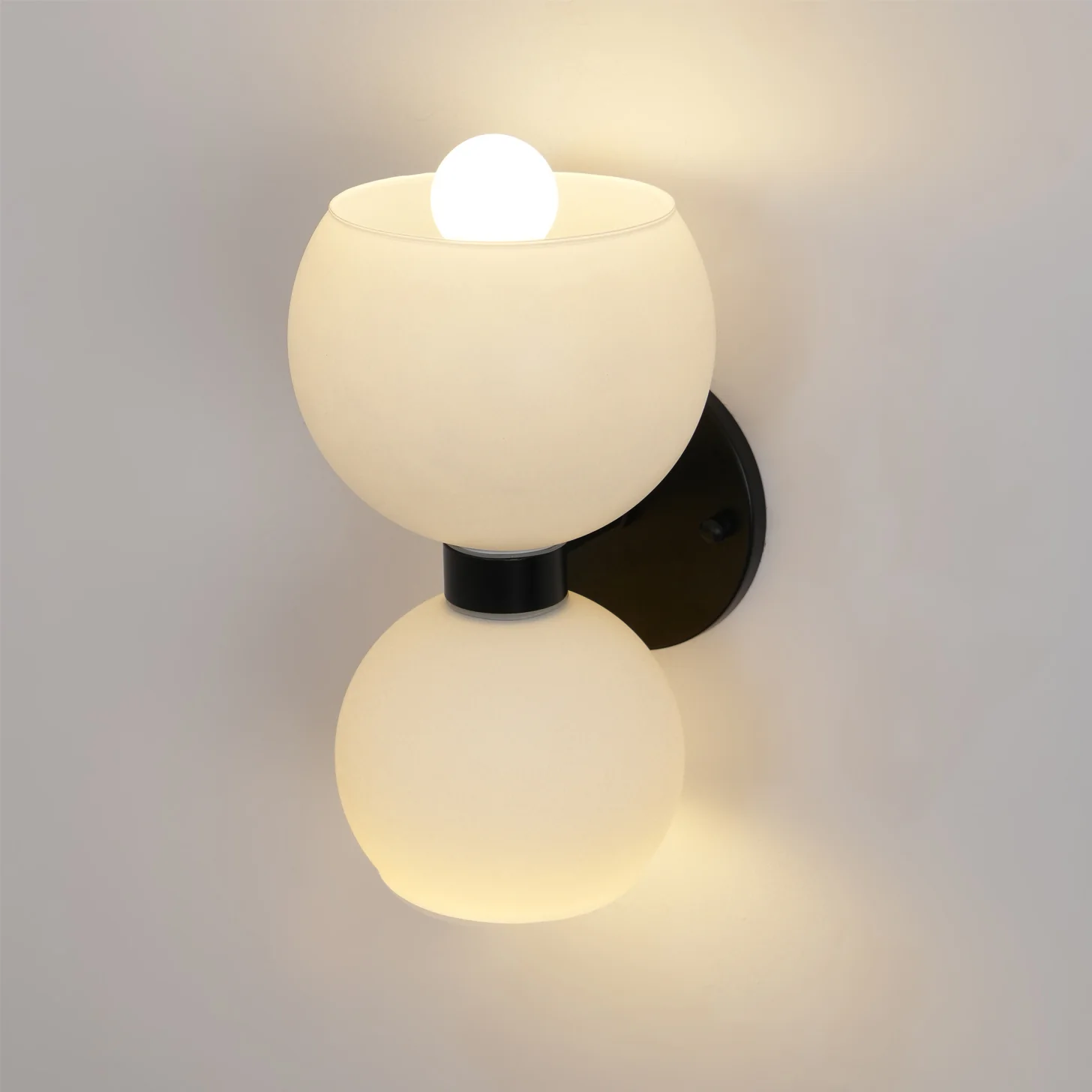 Round Pearl Sconce - Set of 2 / Brass / Smoke grey