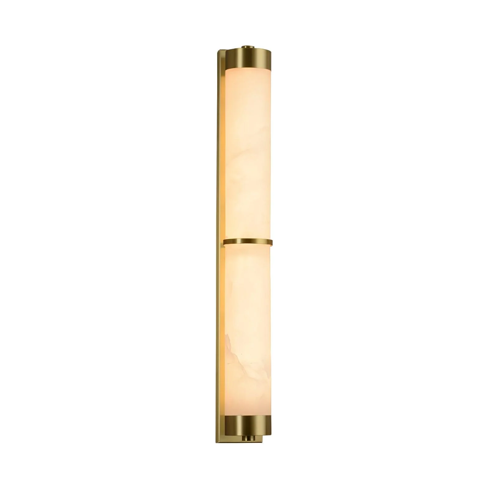 Настенный светильник Cylindra Alabaster Brass - модель B, ∅8см x 60см, черный, белый, холодный свет
