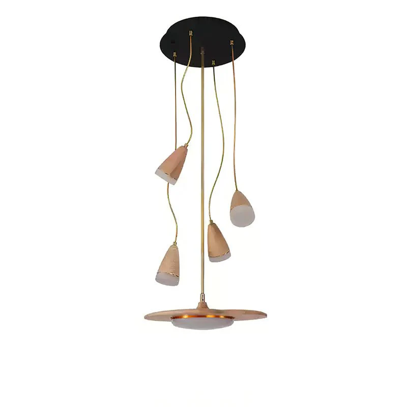 Люстра Calder Blossom - 1 подвес ∅38см x 100см, орех, теплый свет