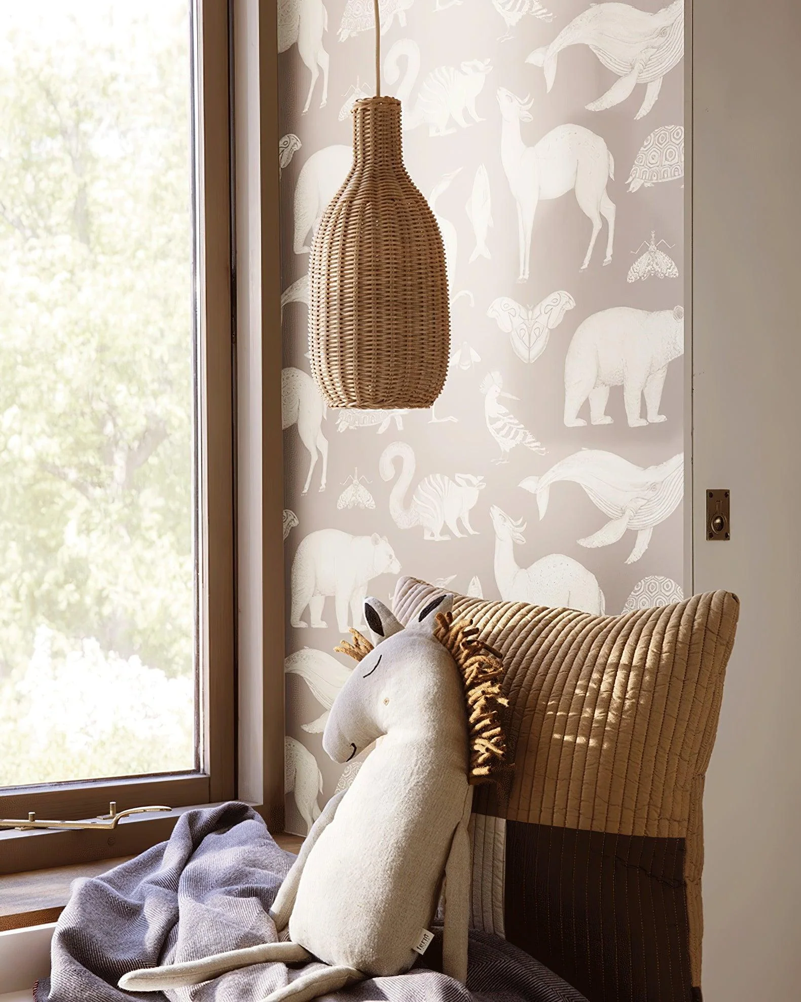 Подвесной светильник Vintage Rattan - ∅48см x 20см, коричневый
