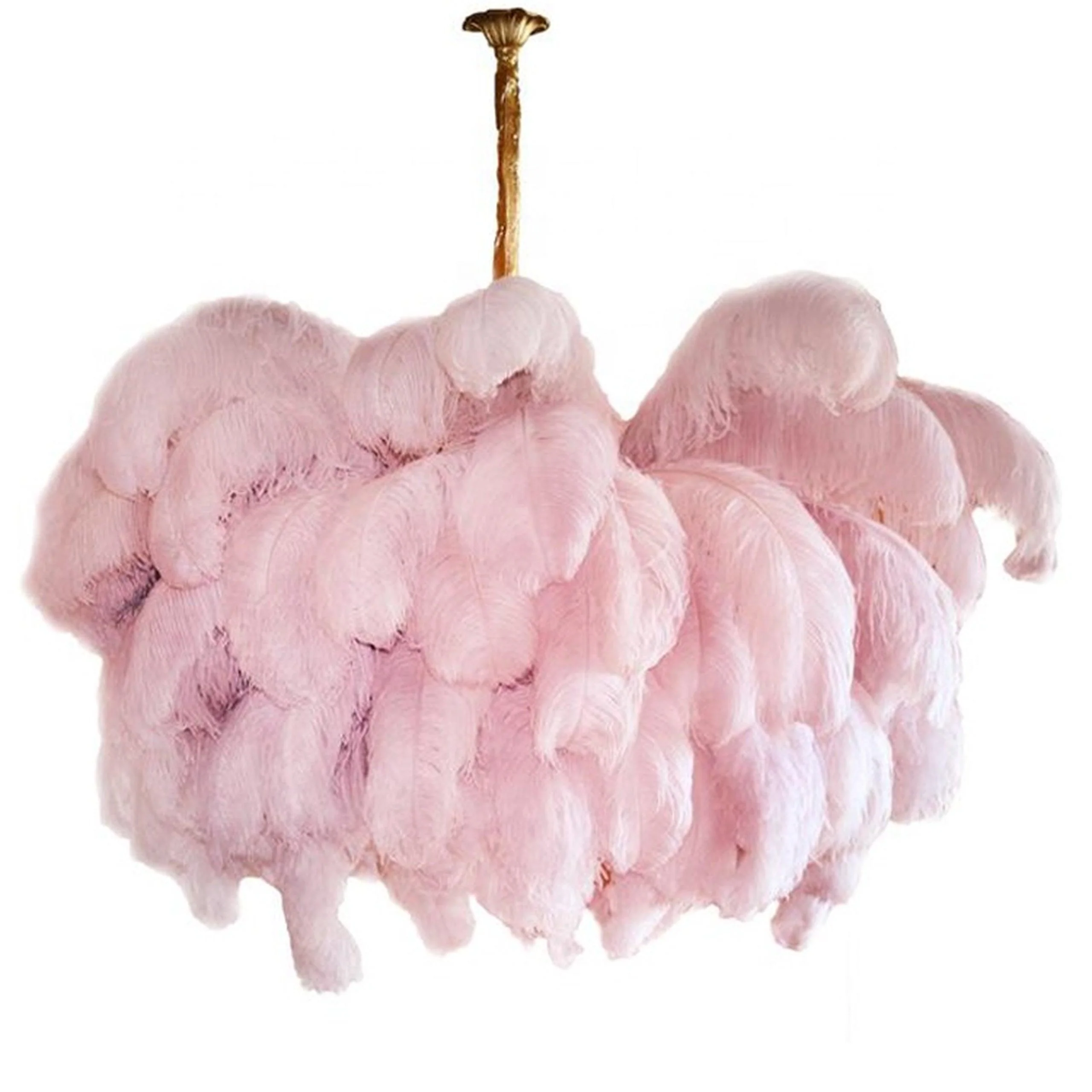 Люстра Ostrich Feather - ∅110см x 90см, серебро, белый