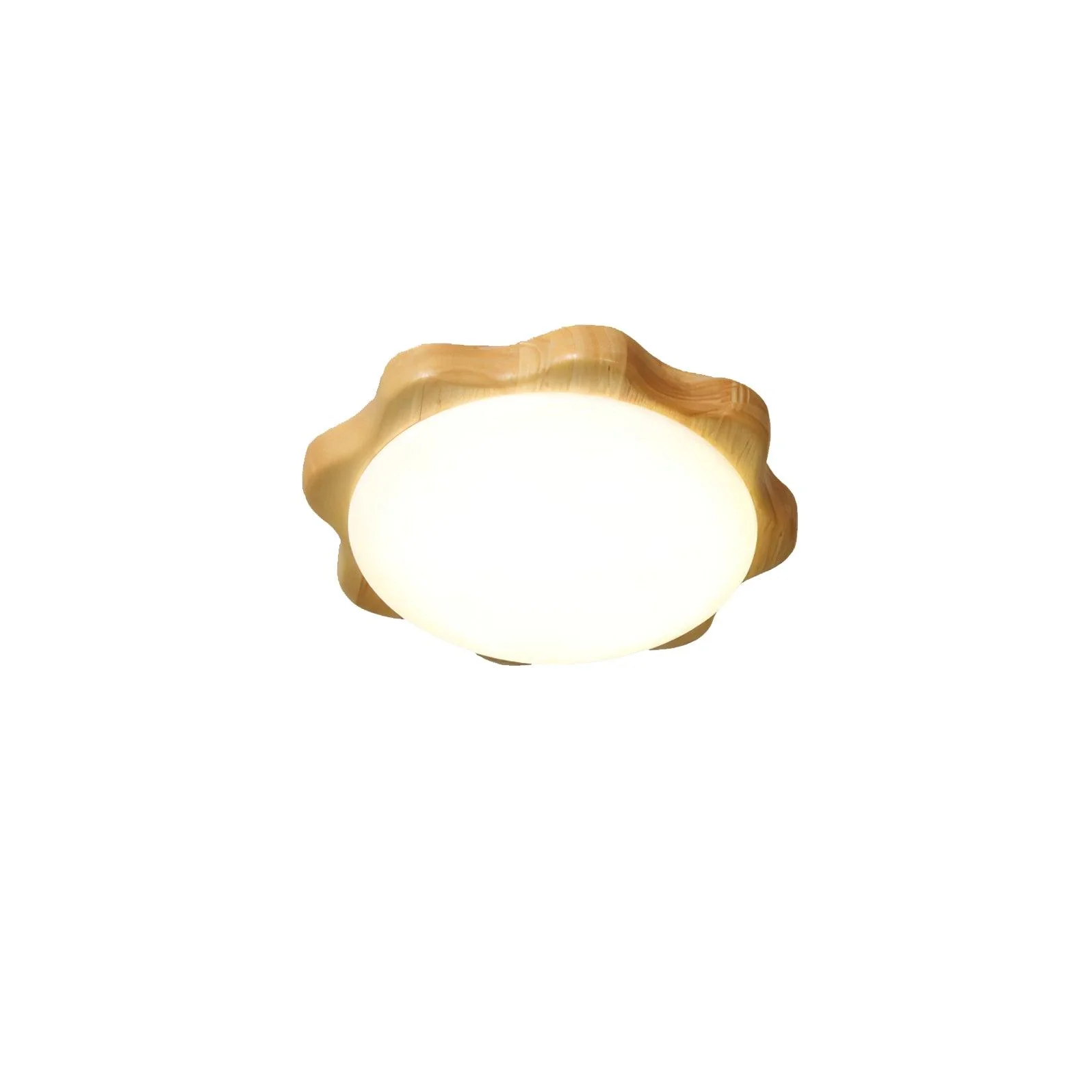 Потолочный светильник Drum Wood - круг, ∅40см x 10см, дерево, 3000-6500К