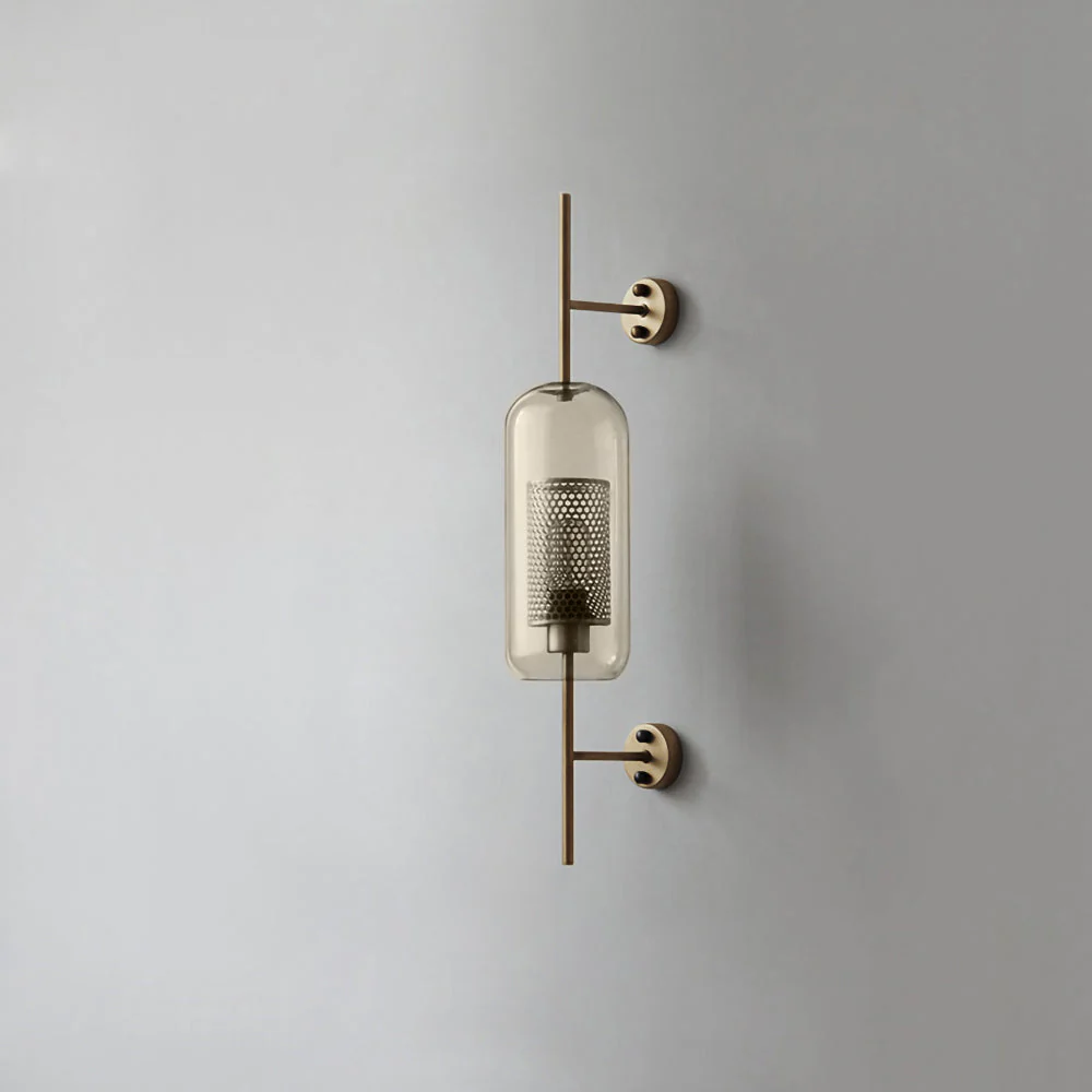Настенный светильник Chiswick Glass - ∅13см x 67см, серебряный, стекло, 2 шт