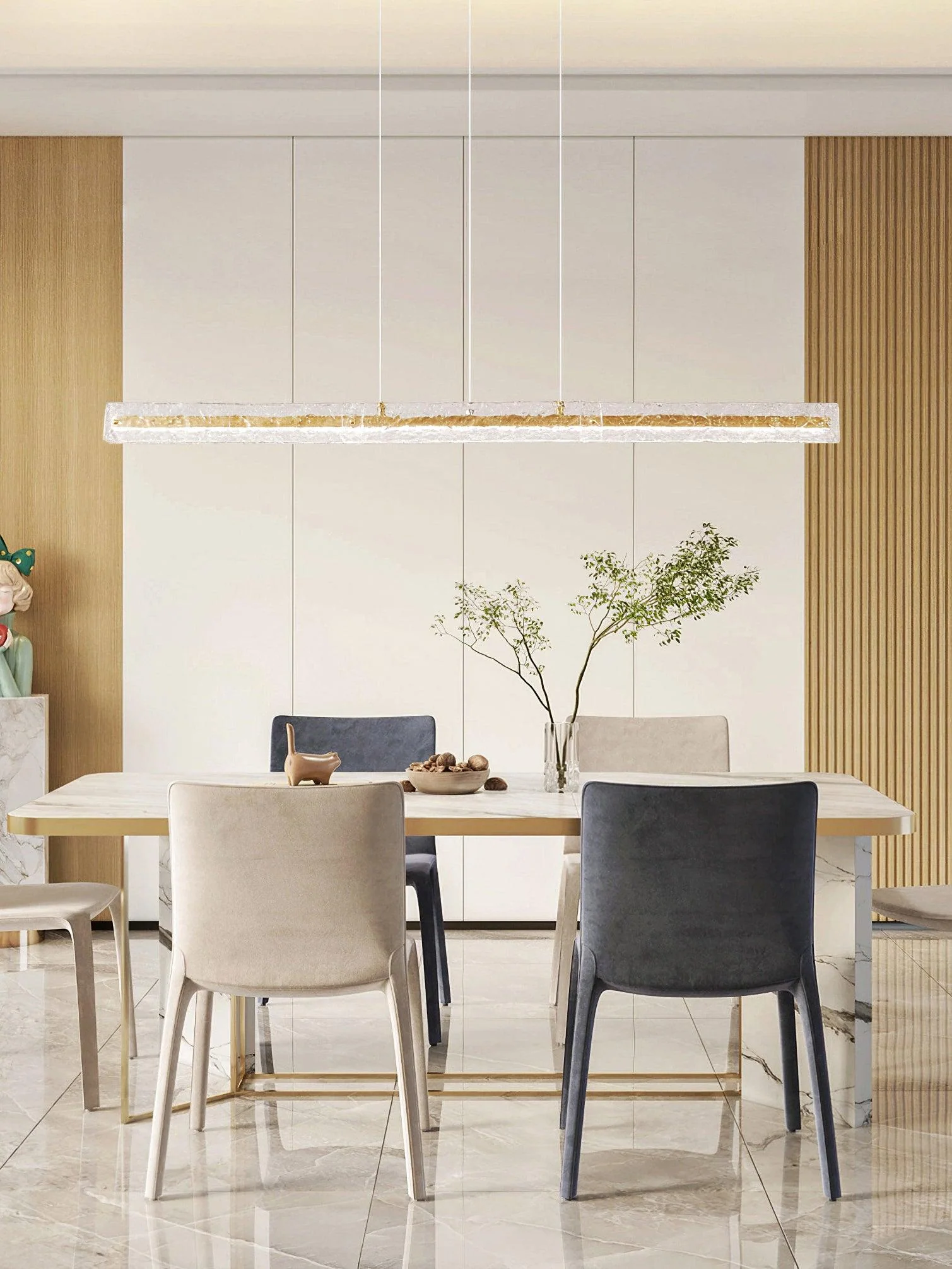 Подвесной светильник Capuccio LED Linear - 127см x 5см x 8см, черный, холодный свет