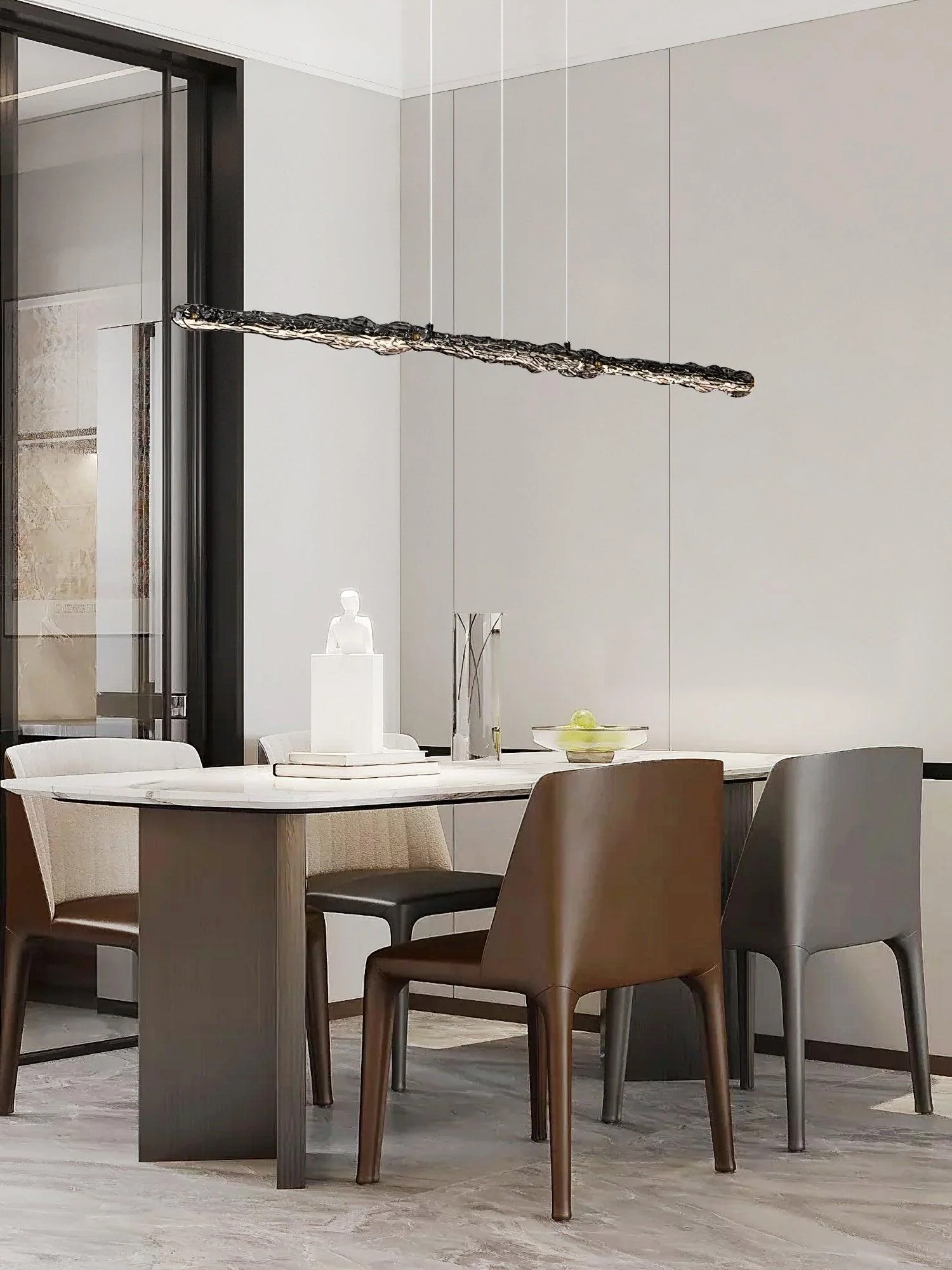 Подвесной светильник Capuccio LED Linear - 127см x 5см x 8см, черный, холодный свет