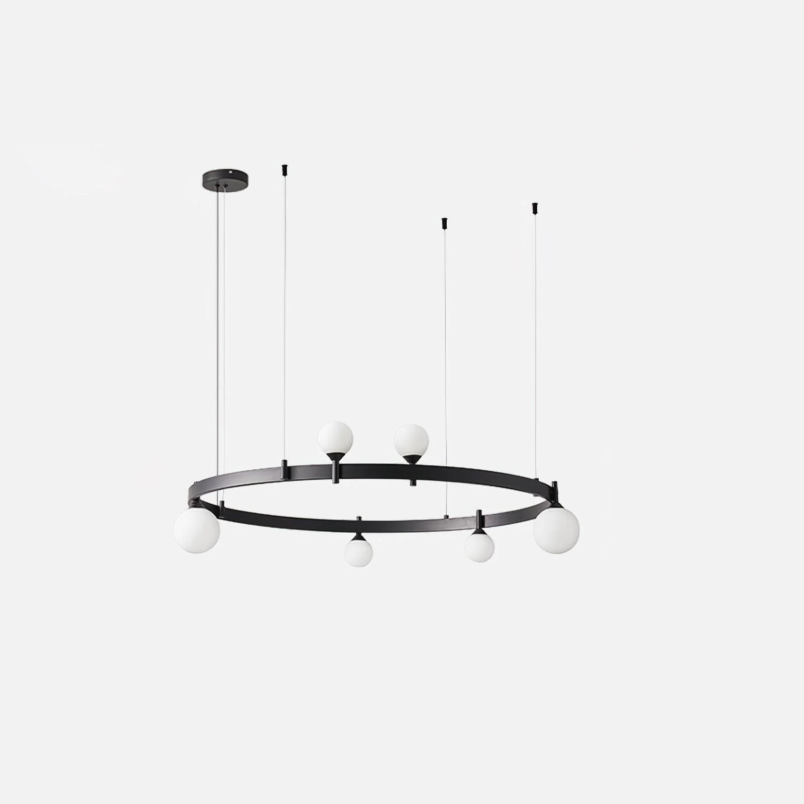 Люстра Pomi Round - ∅102см x 25см, черный, белый