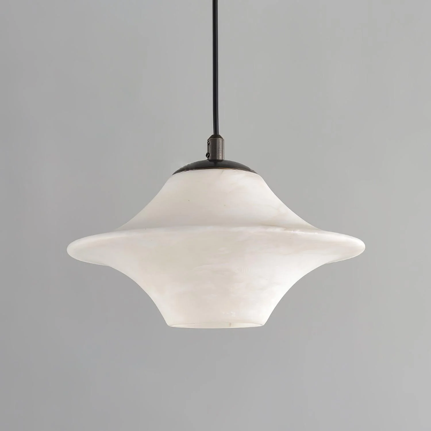 Подвесной светильник Saucer Alabaster - ∅22см x 14см, черный, белый