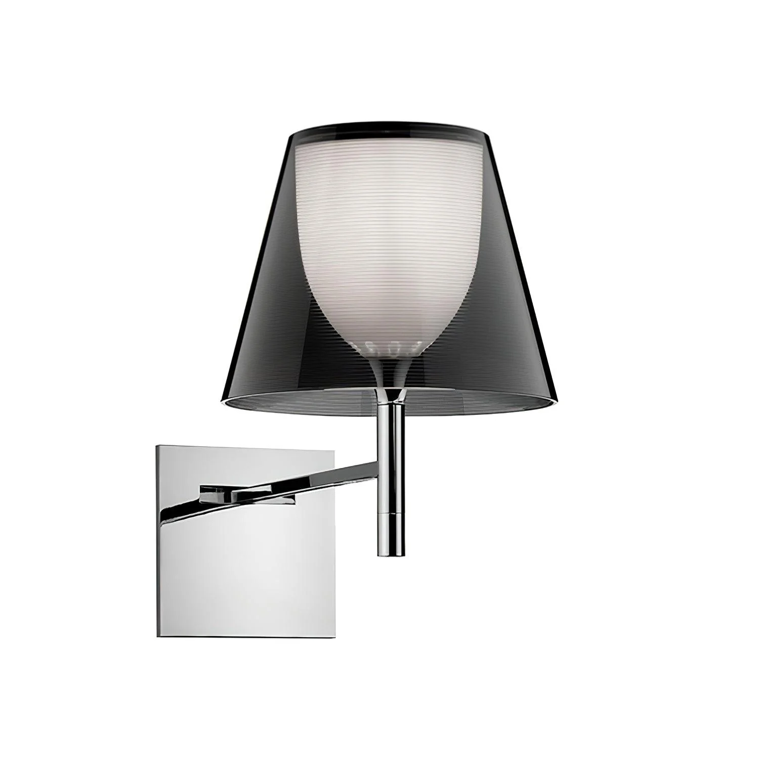 Chrome Prism Wall Lamp - Set of 2 / White fabric & Chrome