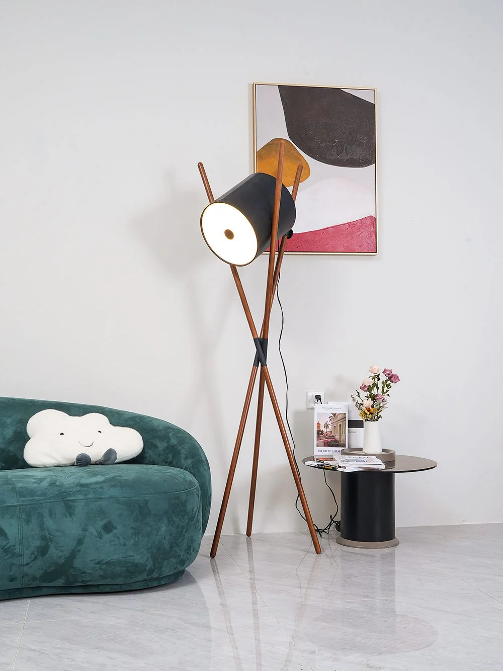 Торшер Shift Lamp - ∅58см x 173см, черный, дерево