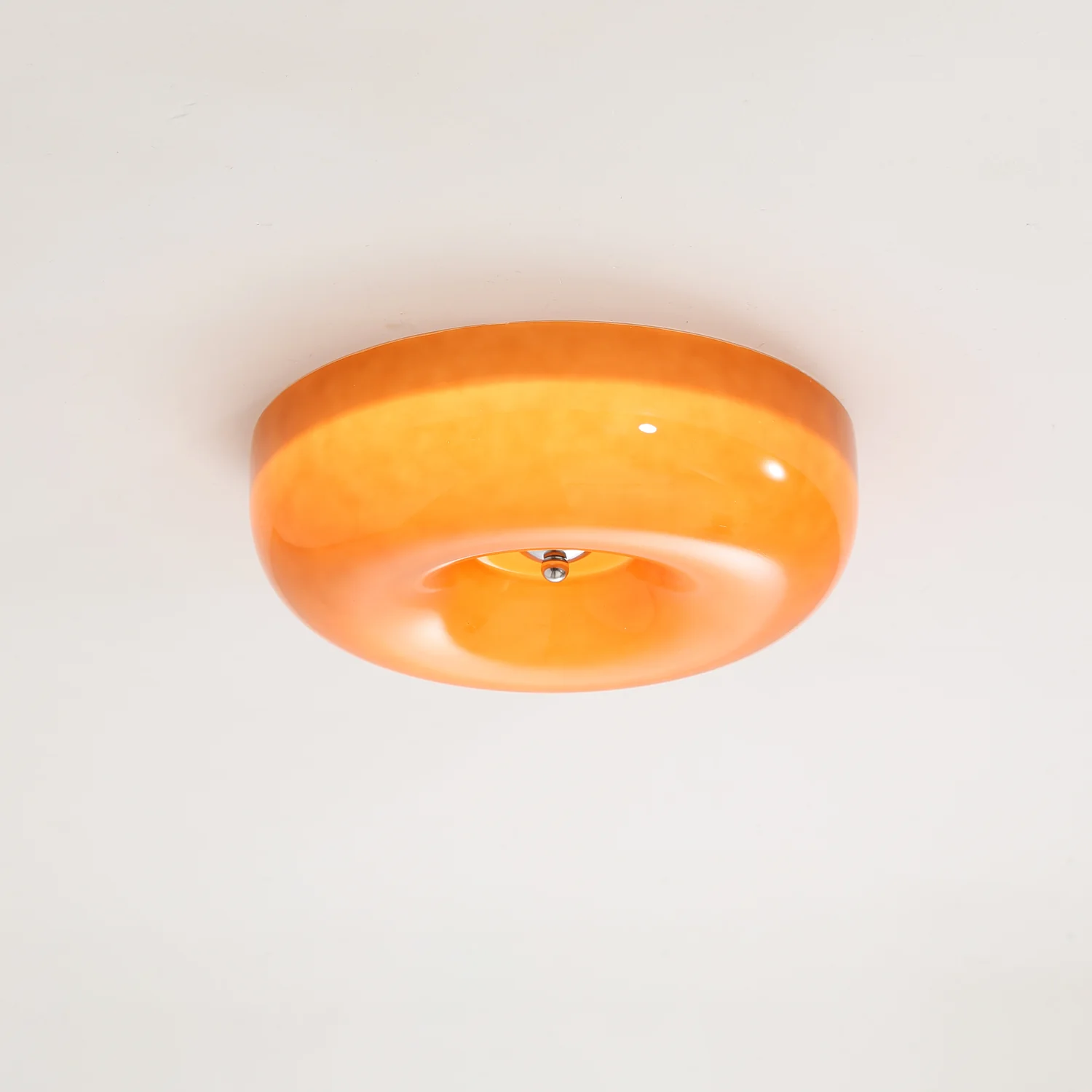 Потолочный светильник Swirl Glass - ∅46см x 10см, кофе, хром, теплый свет
