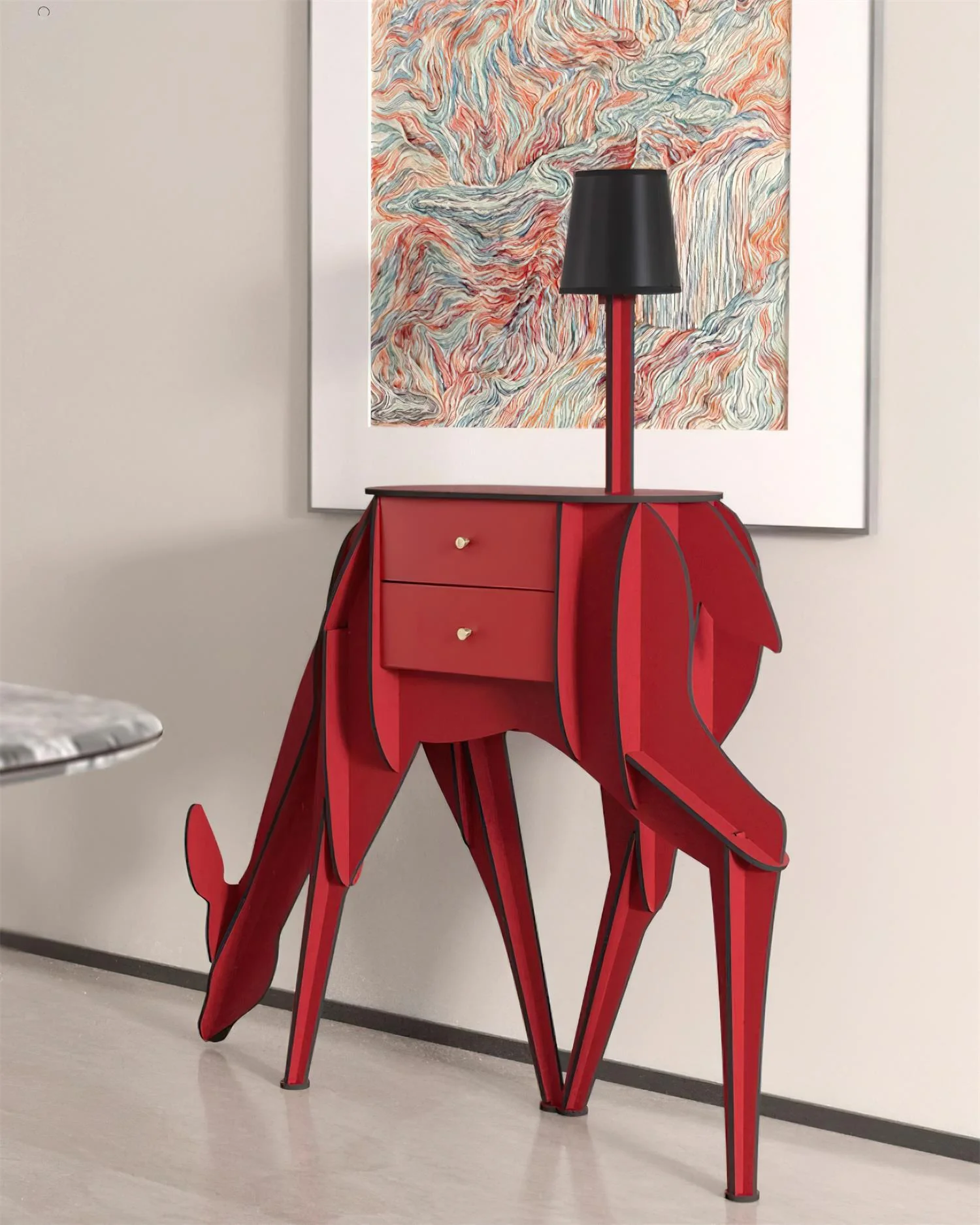 Торшер Deer Art - 108см x 126см, черный, USB-разъем