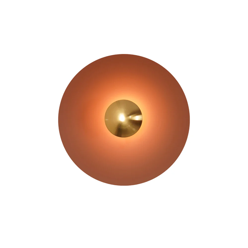 Simplicity Glow Wall Light - ∅ 15.7″ x H 15.7″ Set of 2 / White & Antique copper / Warm Light