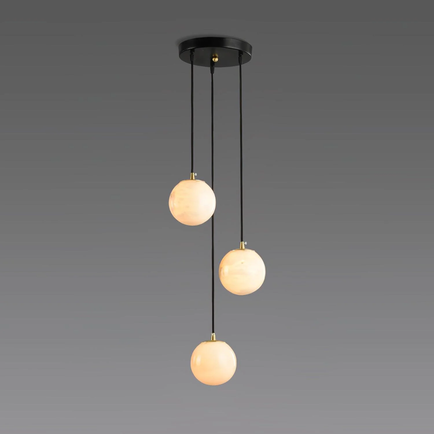 Люстра Alabaster Balls Cluster - 9 подвесов 40см x 40см x 200см, черный, белый