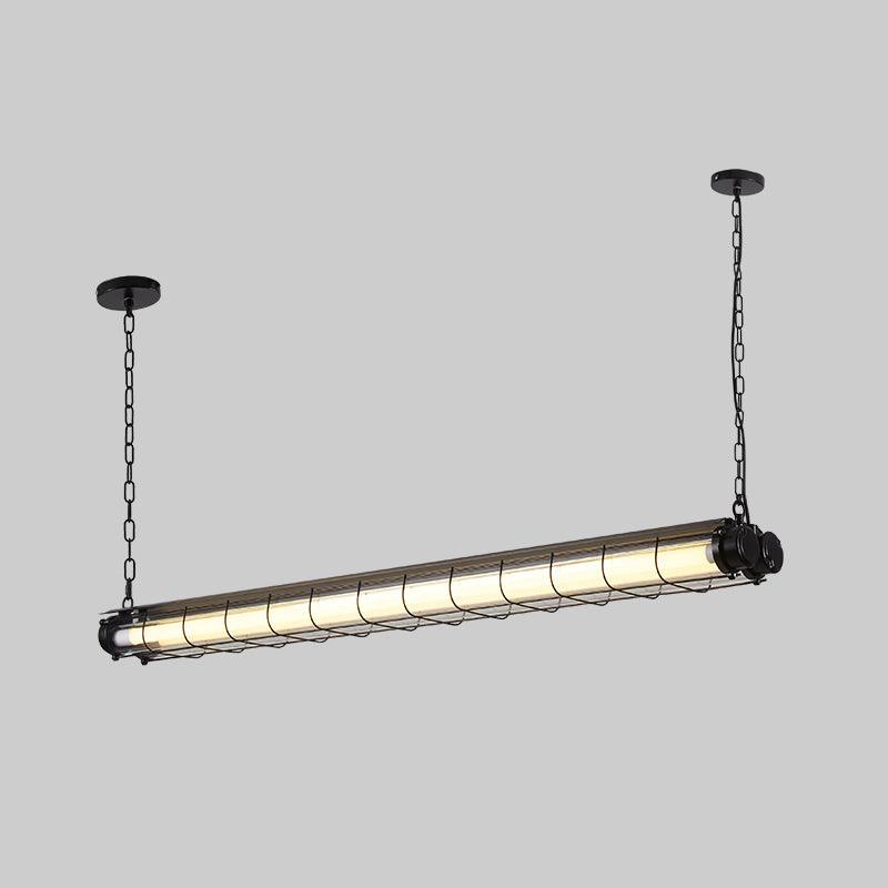 Люстра Artisan Glass Linearity - 124см x 11см x 14см, черный, холодный свет