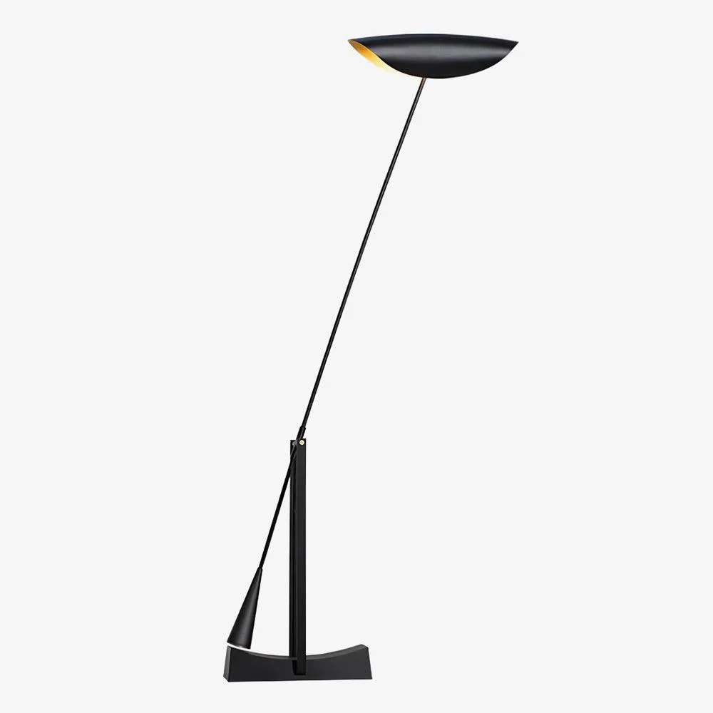 Торшер YIU-X - 40см x 150см, черный, теплый свет