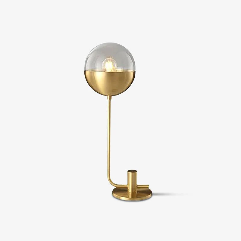 Brass Globular Table Lamp - ∅ 8.3″ x H 17.7″/ Dia 21cm x H 45cm / Black / US plug