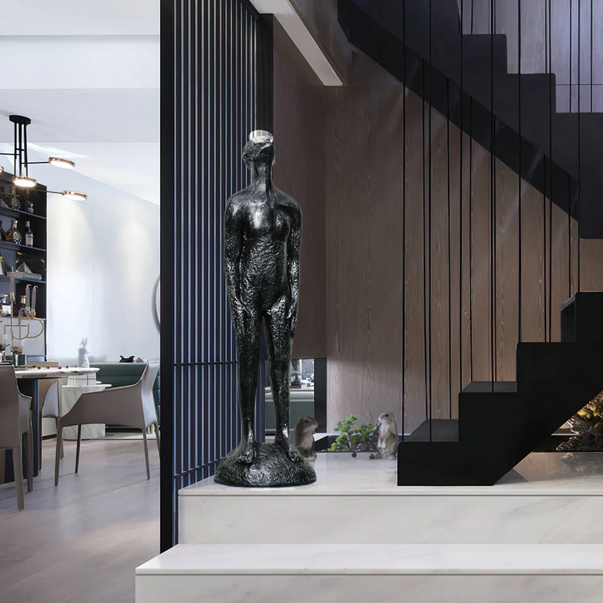 Напольное украшение Atlas Guardian Sculpture - ∅35см x 150см, синий